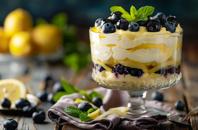 Verrukkelijke Zomertraktatie: Citroen-Bosbessen Trifle