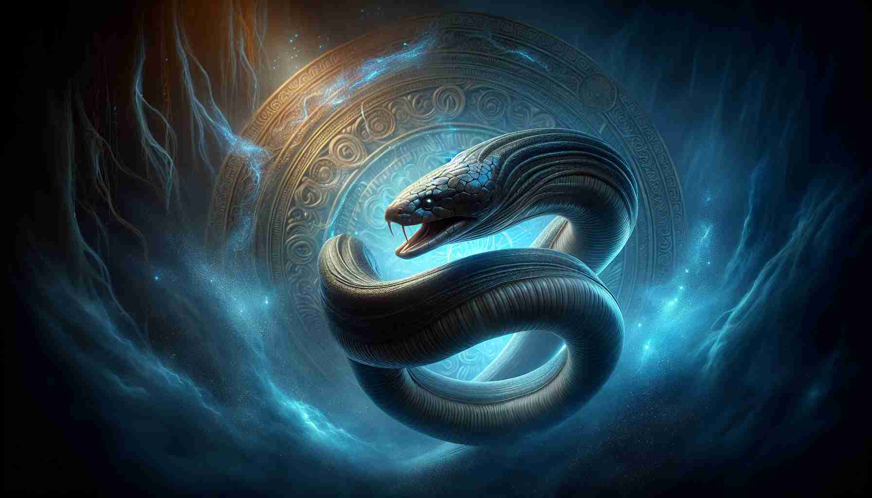 Realistic HD image of a mysterious eel from a folklore, surrounded by the aura of legend and mysticism.